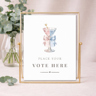 Elegante Martini Geschlechter-Enthüllung Geben Sie Poster