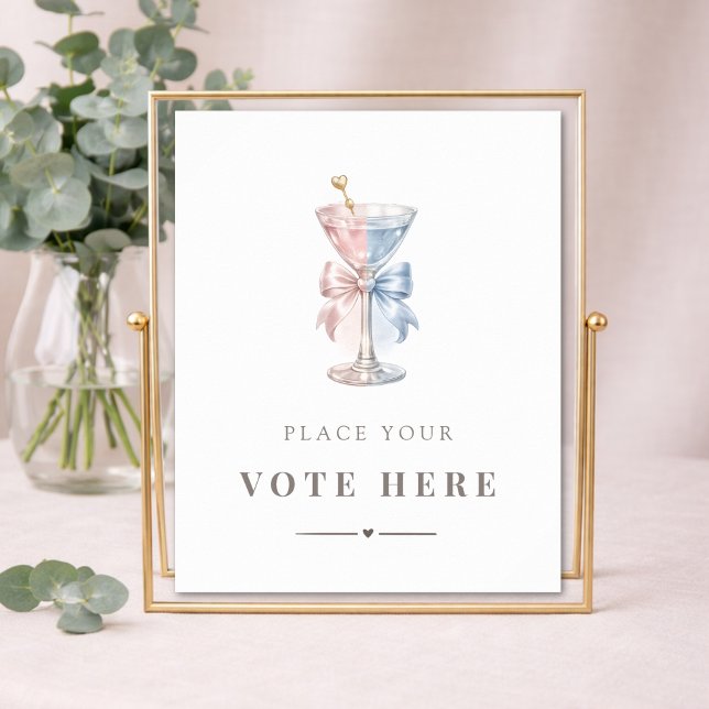 Elegante Martini Geschlechter-Enthüllung Geben Sie Poster (Von Creator hochgeladen)