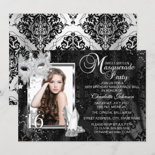 Elegante Masken- und Absatze-Masquerade-Foto Sweet Einladung