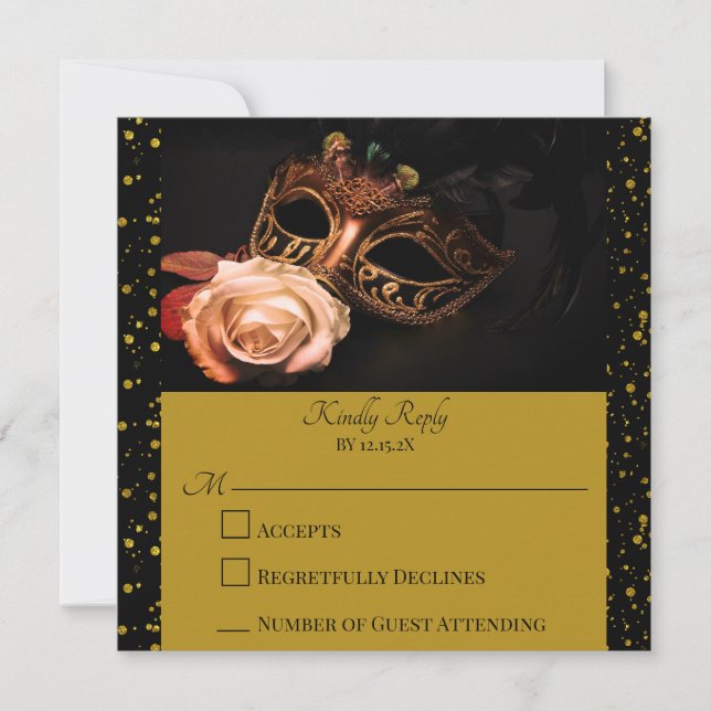 Elegante Masquerade und Weiße Rose (Vorderseite)