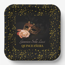 Elegante Masquerade und Weiße Rose