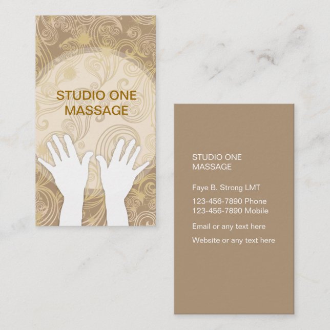 Elegante Massage Business Cards Visitenkarte (Vorne/Hinten)