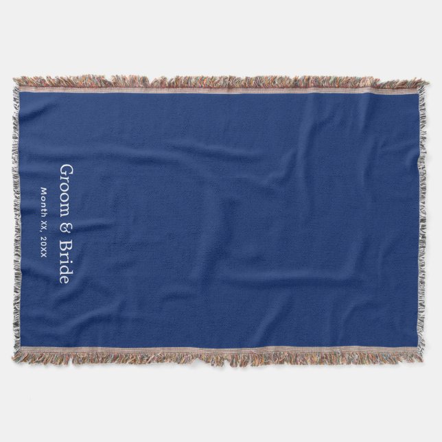 Elegante maßgeschneiderte Navy-Hochzeitsdecke mit  Decke (Vorderseite)