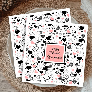 Elegante, maßgeschneiderte Valentinstag-Herz-Skizz Serviette
