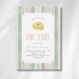 Elegante Matcha-Donut-Sage für Mädchen-Baby-Party Einladung