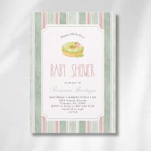 Elegante Matcha-Donut-Sage für Mädchen-Baby-Party Einladung