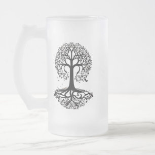 Elegante Mattierte Tasse aus Glas mit Silhouette B
