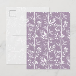 Elegante Mauve Mist Wildblumen-Silhouette-Kunst Postkarte