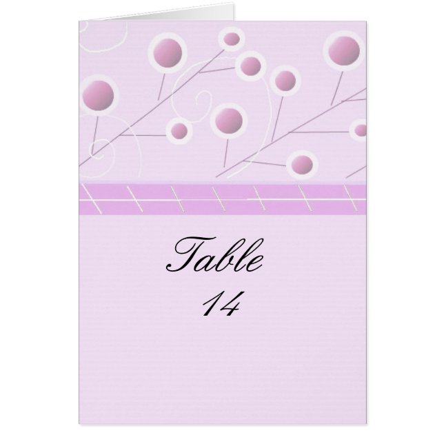 Elegante Mauve Tischkarte (Vorne)