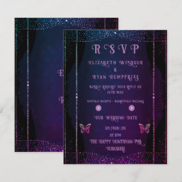 Elegante Mauve- und Goldhochzeit RSVP Karte