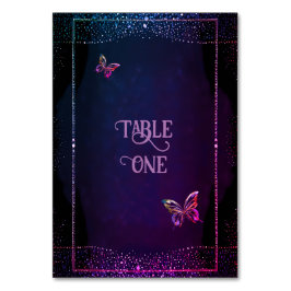 Elegante Mauve- und Goldhochzeit Tischnummer