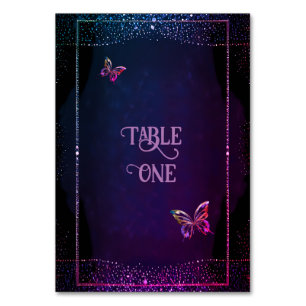 Elegante Mauve- und Goldhochzeit Tischnummer