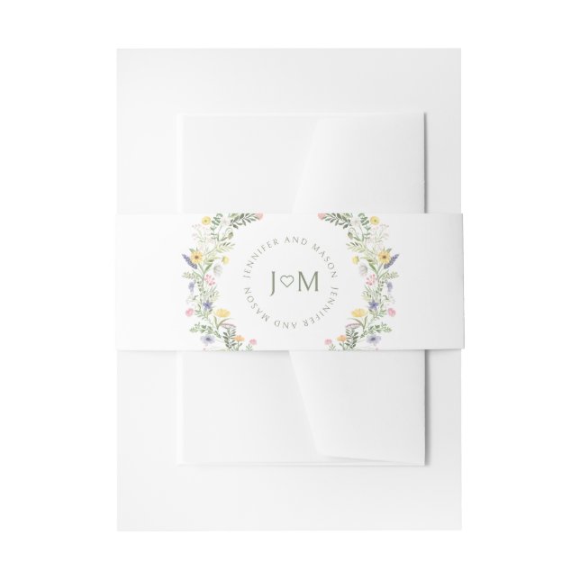 Elegante Meadow Blume Monogram Wedding Bly Band (Vorderseite Beispiel)