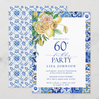 Elegante mediterrane 60. Geburtstagsparty Lemon Einladung