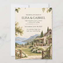 Elegante mediterrane Hochzeits-Einladung