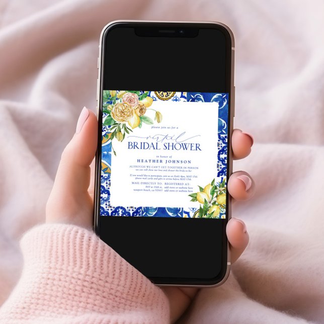 Elegante Mediterrane Lemon Blütendusche Einladung (Von Creator hochgeladen)