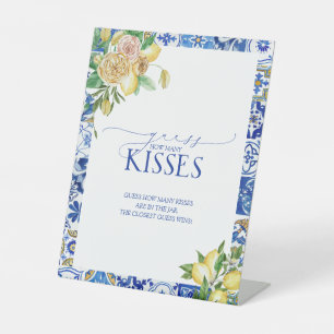 Elegante mediterrane Lemon Floral Wie viele Kisses Sockelschild