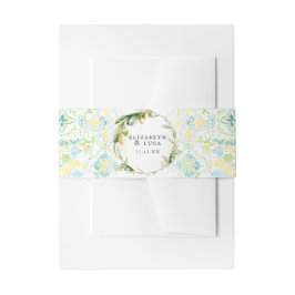 Elegante mediterrane Monografie Hochzeit Einladungsbanderole