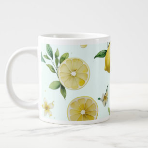 Elegante mediterrane Zitronen-Blumen-Brautparty   Jumbo-Tasse