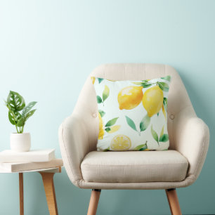Elegante mediterrane Zitronen-Blumen-Brautparty   Kissen