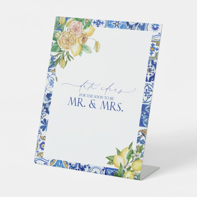 Elegante mediterrane Zitronenbäume Sockelschild (Vorderseite)