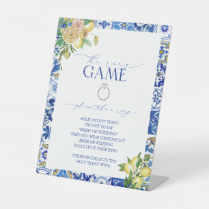 Elegante mediterrane Zitronenblume Der Ring Game Sockelschild