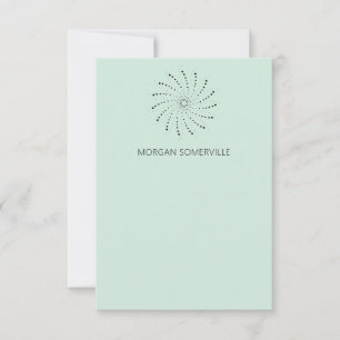 Elegante Meeresfrüchte Grüne Abstrakte Blume Moder Mitteilungskarte