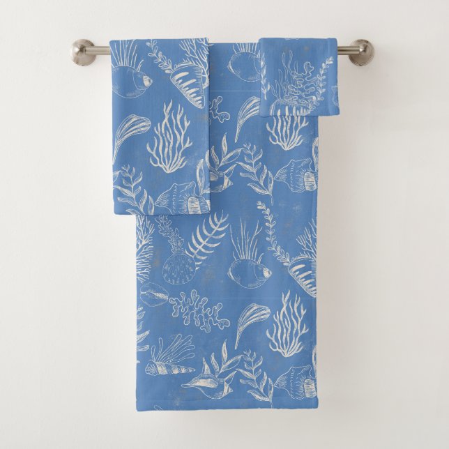 Elegante, meeresgrüne Leinwand Badhandtuch Set (Insitu)