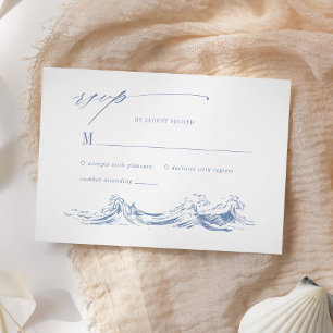 Elegante Meereshafenehe im blauen Stil RSVP Karte