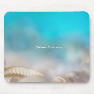 Elegante Meeresmuscheln Blaue Tropische Strand Cus Mousepad