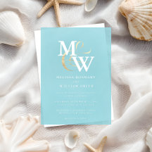 Elegante Meerwasserglas-Monogramm-Gold-Et-Zeichen-
