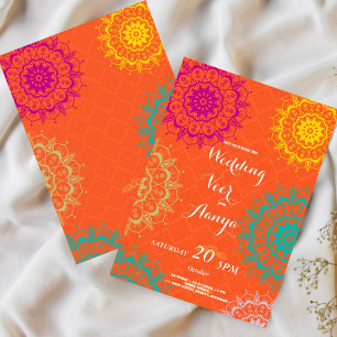 Elegante Mehndi-Hochzeitseinladung Einladung