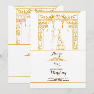 Elegante Mehndi-Hochzeitseinladung Einladung