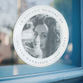 Elegante Memorial | Beerdigung Gunst Schwarz und W Fensteraufkleber