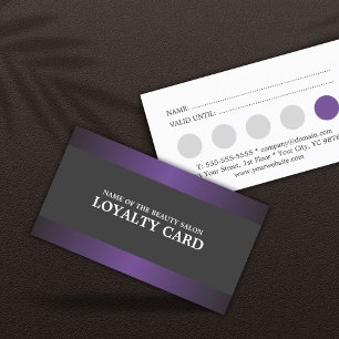 Elegante Metal Lila Gray Salon Loyalität Karte