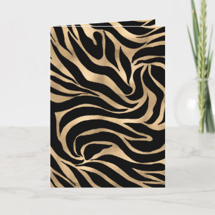 Elegante Metallic Gold Zebra Black Animal Print Feiertagskarte