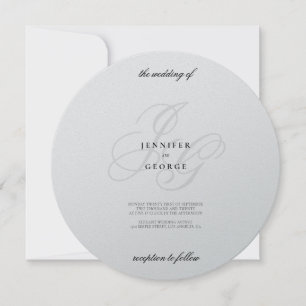 Elegante Metallic-Monogramm-Initialen Hochzeit Einladung