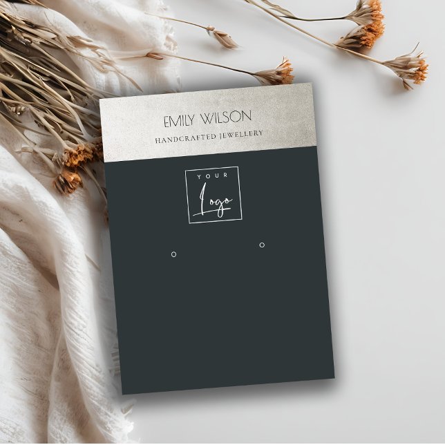 ELEGANTE METALLIC-SCHWARZE SILVER-LOGO-ERLEBNISANZ VISITENKARTE (Von Creator hochgeladen)