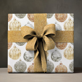 Elegante Metallic Vintage Weihnachtsschmuck Geschenkpapier Set