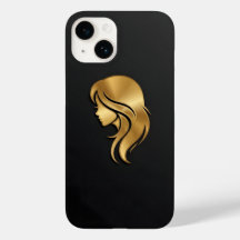 Elegante metallische Gold-Silhouette-Profil Mädche