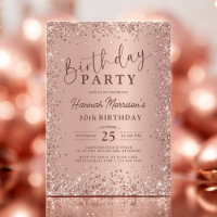 Elegante Metallische Rose Gold Glitzer 30. Geburts