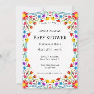 Elegante mexikanische Dusche Florals Cinco De Mayo Einladung