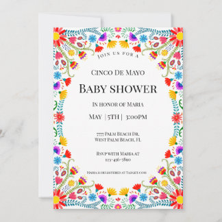 Elegante mexikanische Dusche Florals Cinco De Mayo Einladung