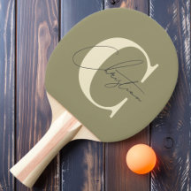 Elegante Mid Century Moderne Monogram Sage Meadow