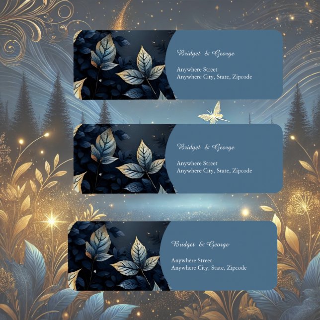 Elegante Midnight Blue and Gold Forest Wedding (Von Creator hochgeladen)