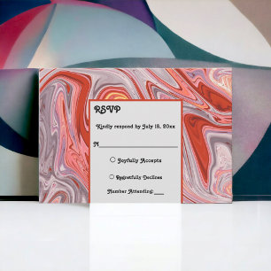 Elegante Minimal Abstrakte Hochzeit Lava RSVP Karte