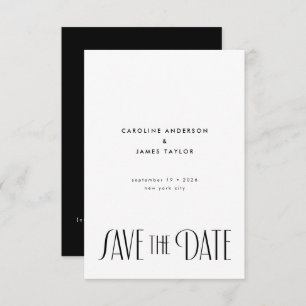 Elegante Minimal Art Deco Typografie Hochzeit Save The Date