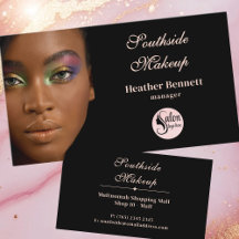 Elegante Minimal Black Makeup-Artist Geschäft 