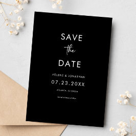 Elegante Minimal Black Wedding Save The Date