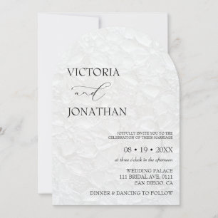 Elegante Minimal Black & White Wedding Einladung